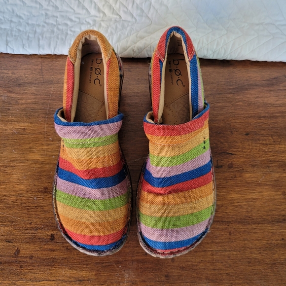 Born Concept Nadiya Striped Canvas Slip On Clog Size 8 - Picture 4 of 8